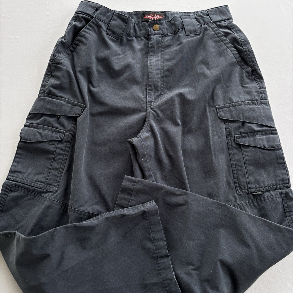 Tru-Spec Tactical Cargo Pants Mens 34x30 Gray Ripstop Utility Work